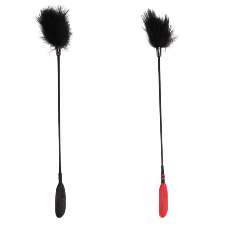 Crop with Tickle Feathers Crinkle(Black and Red)