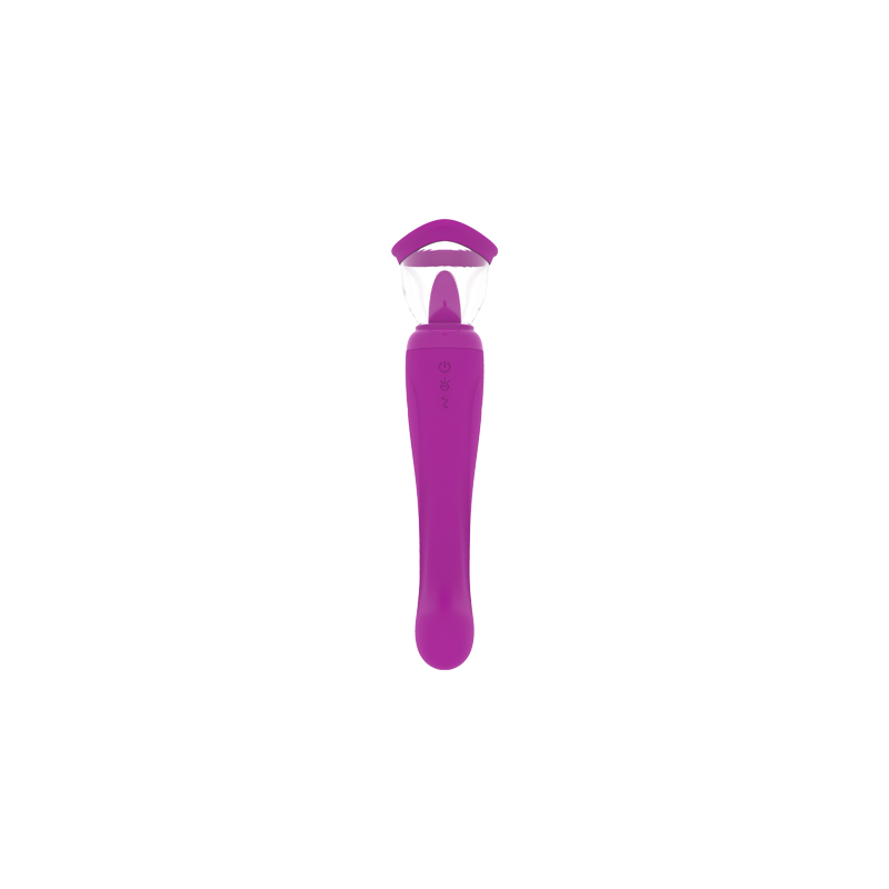 Licking Vibrator with Sucking Pump-Purple